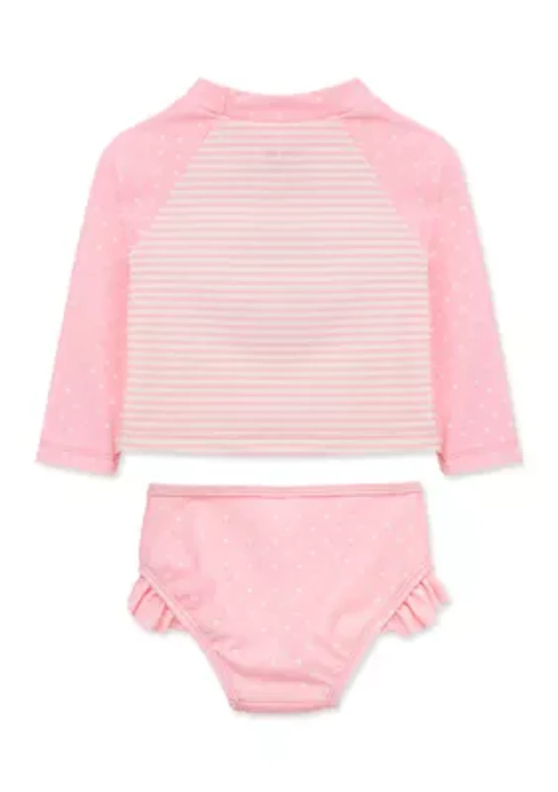 Toddler Girls Strawberry 2 Piece Rashguard Swimsuit