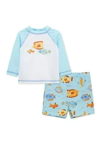 Toddler Boys Fish Rashguard Set