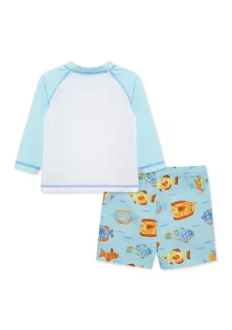 Toddler Boys Fish Rashguard Set