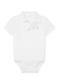 Baby Boys Cotton Interlock Polo Bodysuit