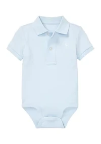 Baby Boys Cotton Interlock Polo Bodysuit