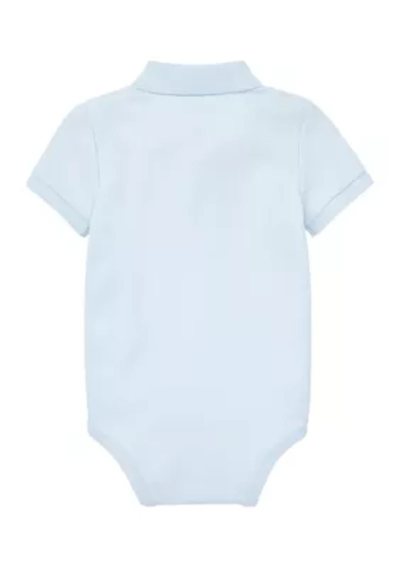 Baby Boys Cotton Interlock Polo Bodysuit