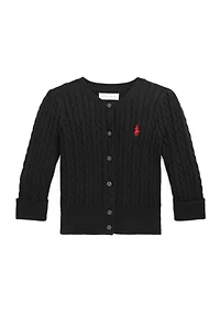 Baby Girls Cable Knit Cotton Cardigan