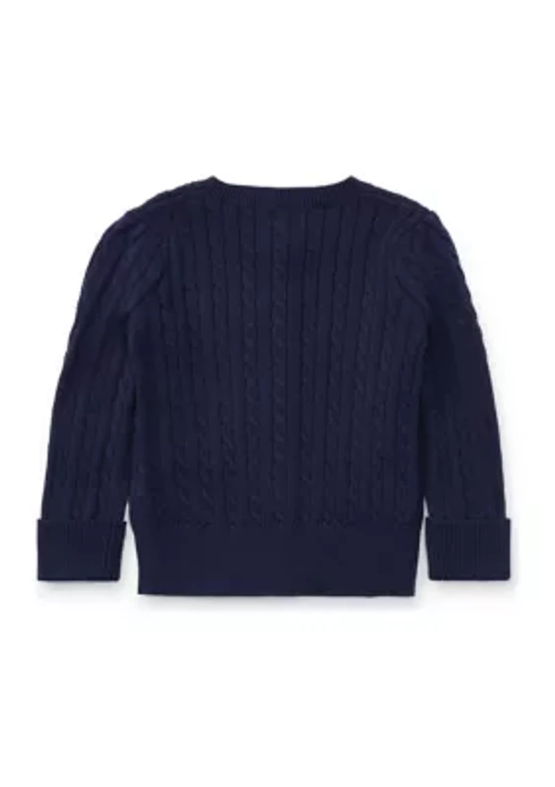 Baby Girls Cable Knit Cotton Cardigan