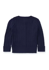 Baby Girls Cable Knit Cotton Cardigan