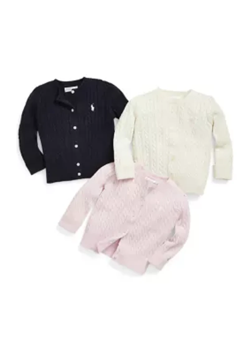 Baby Girls Cable Knit Cotton Cardigan