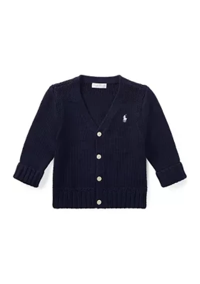 Baby Boys Cotton V-Neck Cardigan