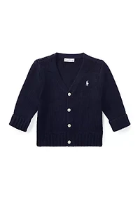 Baby Boys Cotton V-Neck Cardigan