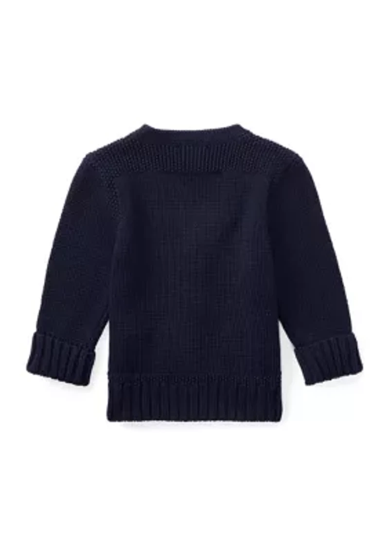 Baby Boys Cotton V-Neck Cardigan