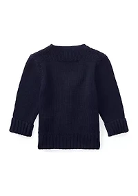 Baby Boys Cotton V-Neck Cardigan