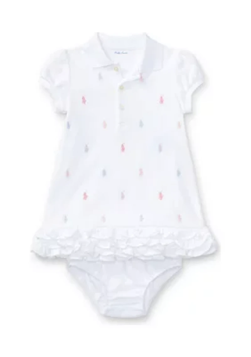 Baby Girls Ruffled Polo Dress & Bloomer