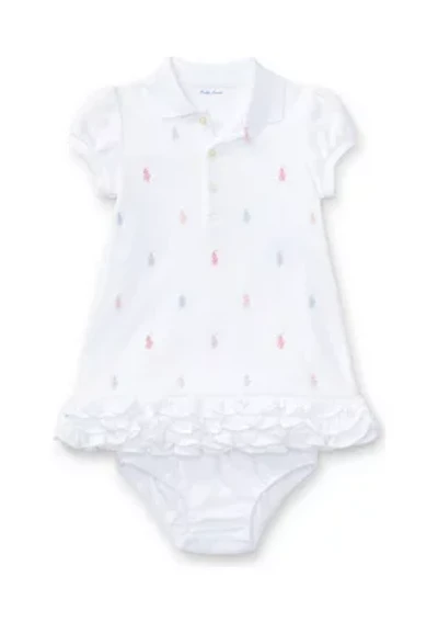 Baby Girls Ruffled Polo Dress & Bloomer
