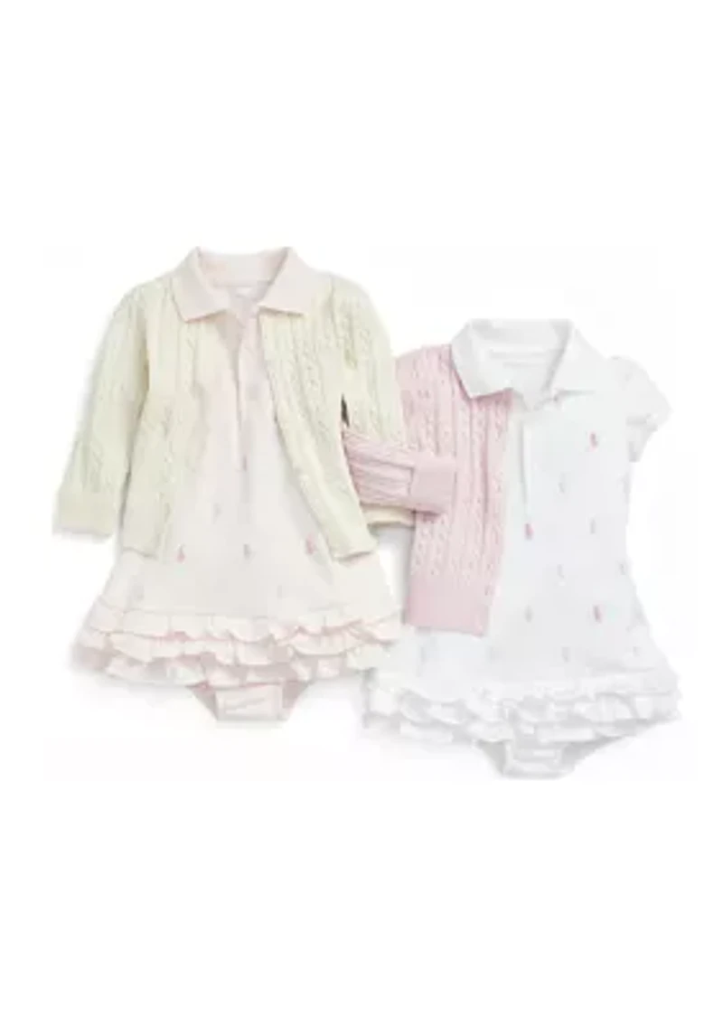 Baby Girls Ruffled Polo Dress & Bloomer
