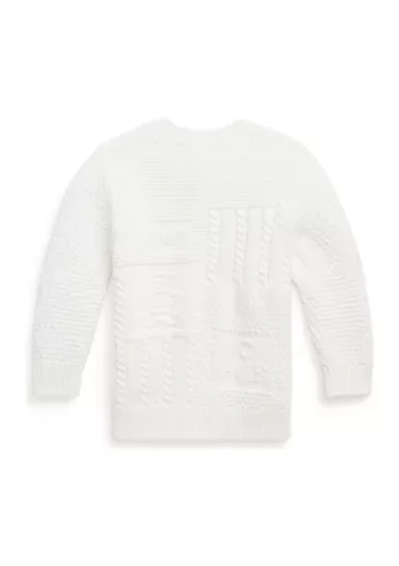 Baby Boys Contrast Knit Organic Cotton Cardigan