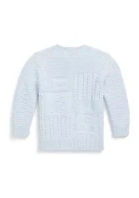 Baby Boys Contrast Knit Organic Cotton Cardigan