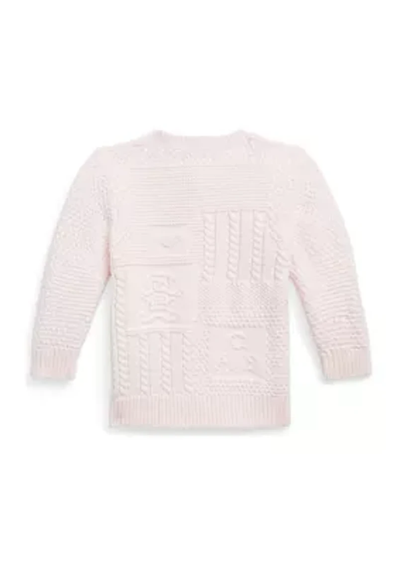 Baby Boys Contrast Knit Organic Cotton Cardigan