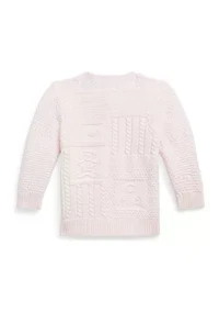 Baby Boys Contrast Knit Organic Cotton Cardigan