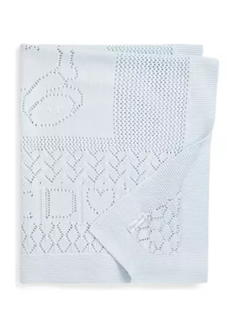 Baby Boys Pointelle Knit Organic Cotton Blanket
