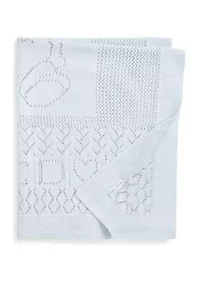 Baby Boys Pointelle Knit Organic Cotton Blanket