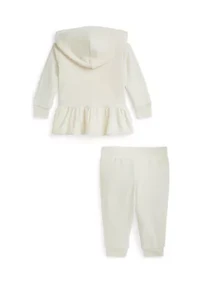 Baby Girls Velour Hoodie & Jogger Pants Set