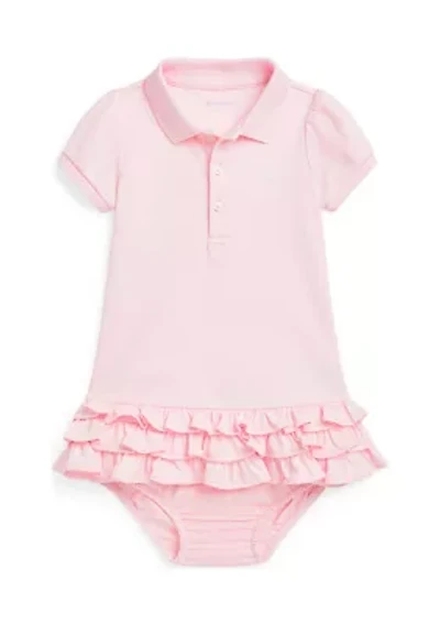 Baby Girls Ruffled Cotton Polo Dress & Bloomer