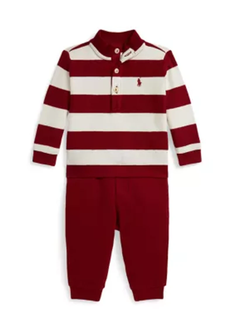 Baby Boys Striped Estate Rib Pullover & Pants Set