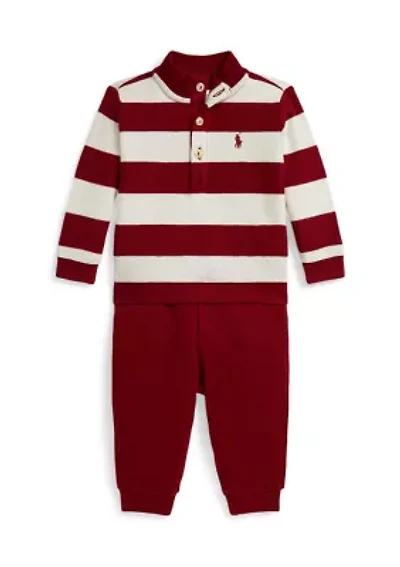 Baby Boys Striped Estate Rib Pullover & Pants Set