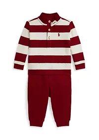 Baby Boys Striped Estate Rib Pullover & Pants Set