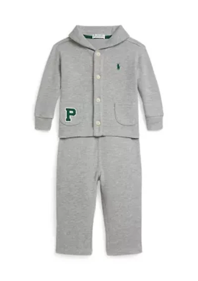 Baby Boys Estate Rib Letter Jacket & Pants Set