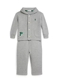 Baby Boys Estate Rib Letter Jacket & Pants Set