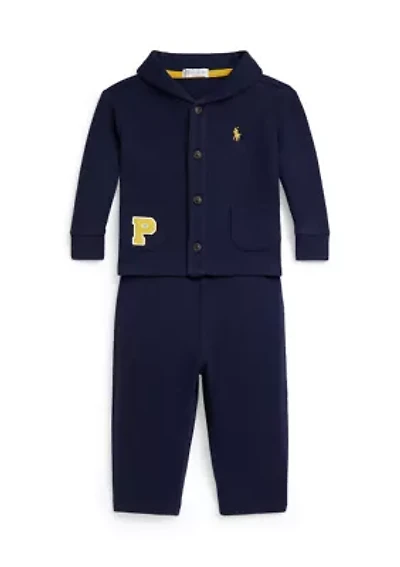 Baby Boys Estate Rib Letter Jacket & Pants Set