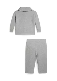 Baby Boys Estate Rib Letter Jacket & Pants Set
