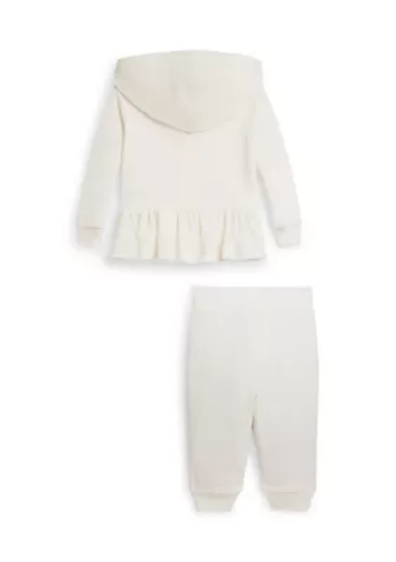 Baby Girls Velour Hoodie & Jogger Pants Set