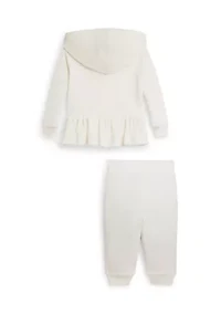 Baby Girls Velour Hoodie & Jogger Pants Set