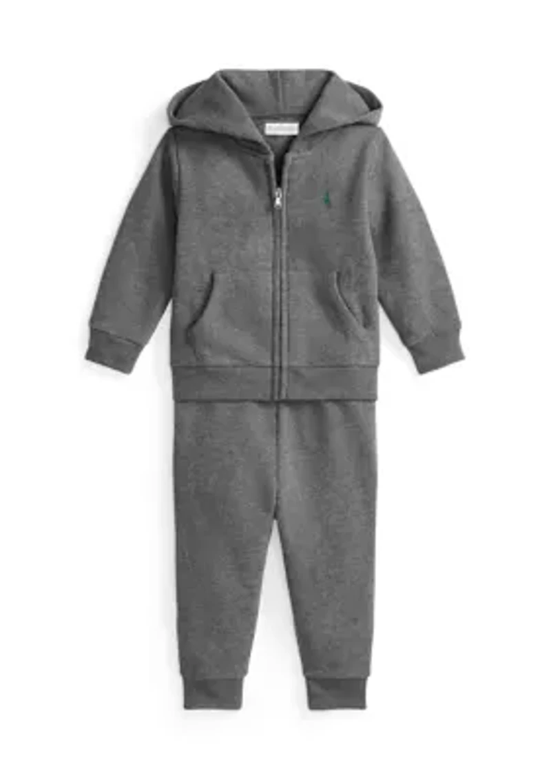Baby Boys Fleece Full-Zip Hoodie & Pant Set