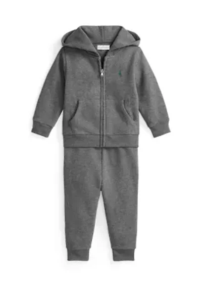 Baby Boys Fleece Full-Zip Hoodie & Pant Set