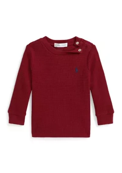 Baby Boys Waffle-Knit Cotton Long-Sleeve T-Shirt