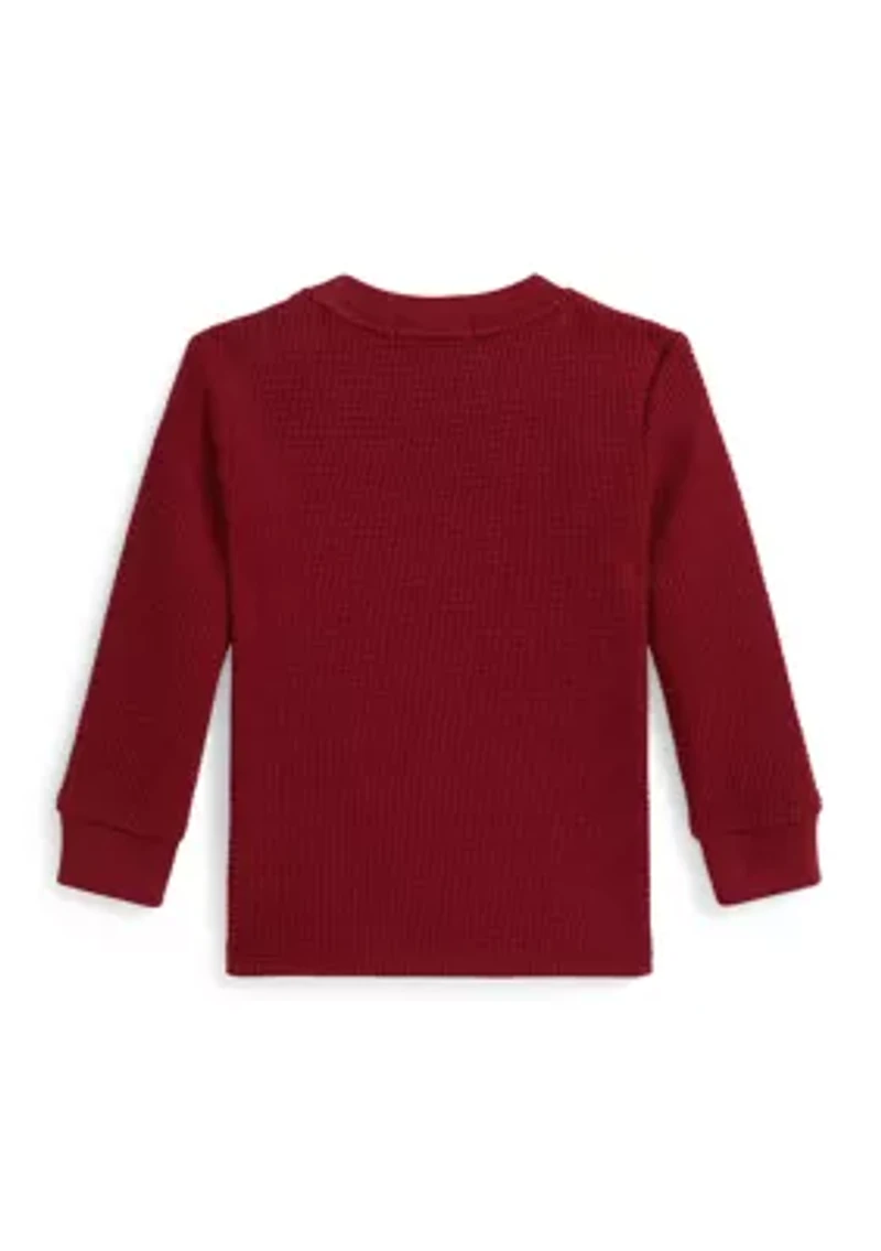 Baby Boys Waffle-Knit Cotton Long-Sleeve T-Shirt