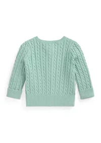 Baby Girl Mini-Cable Cotton Cardigan