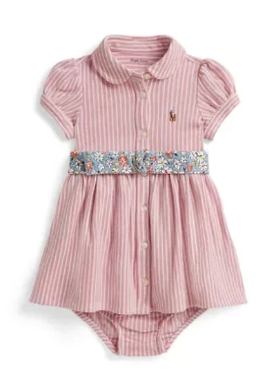Belted Oxford Mesh Polo Dress & Bloomer