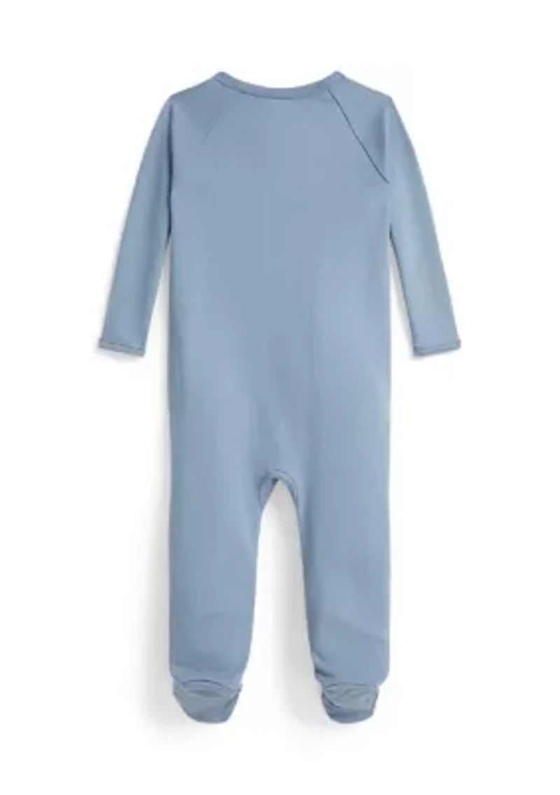 Baby Boy Cotton Interlock Footed Coverall