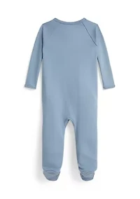 Baby Boy Cotton Interlock Footed Coverall