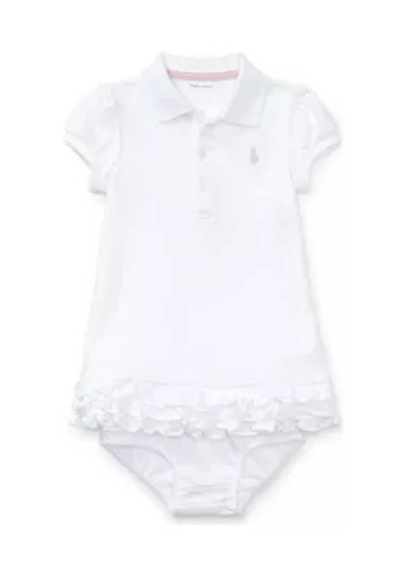 Baby Girls Ruffled Polo Dress & Bloomer