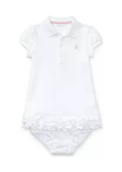 Baby Girls Ruffled Polo Dress & Bloomer