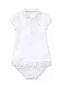 Baby Girls Ruffled Polo Dress & Bloomer