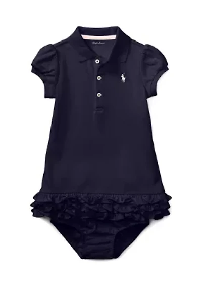 Baby Girls Ruffled Polo Dress & Bloomer