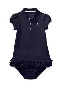 Baby Girls Ruffled Polo Dress & Bloomer