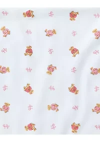 Baby Girls Bear Print Cotton Coverall