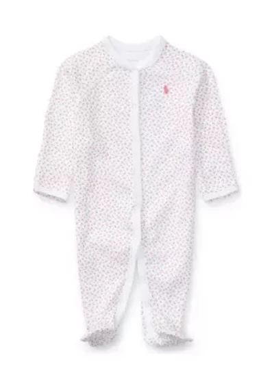 Baby Girls Floral Cotton Coverall