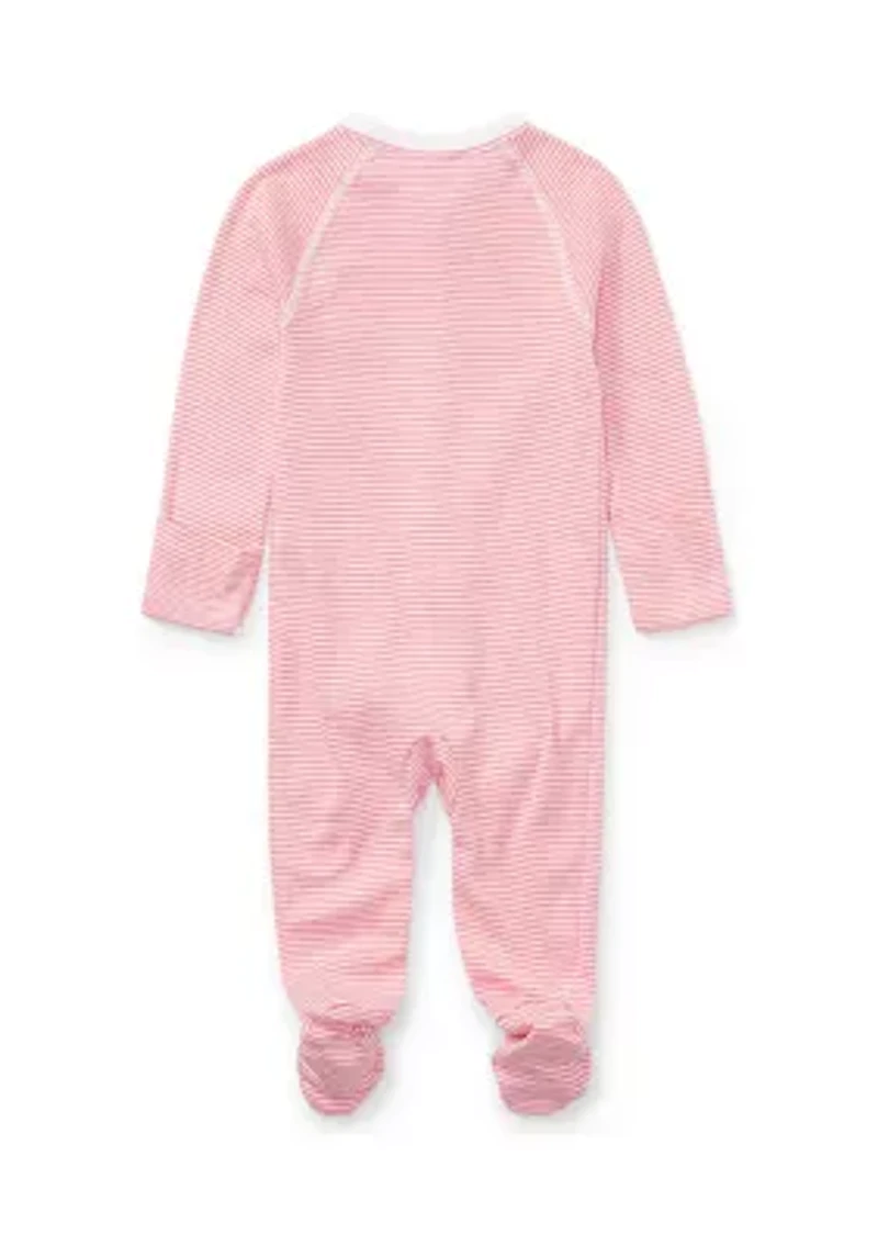 Baby Girls Striped Cotton Coverall